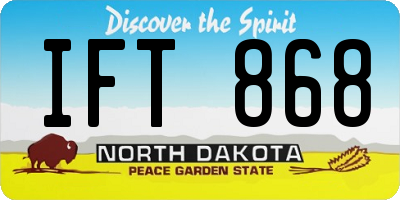 ND license plate IFT868