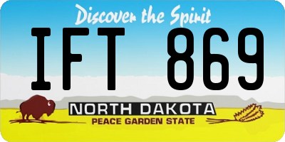 ND license plate IFT869
