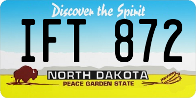 ND license plate IFT872