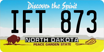 ND license plate IFT873