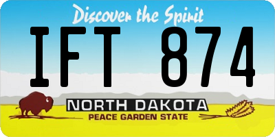 ND license plate IFT874