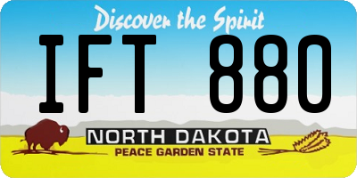 ND license plate IFT880