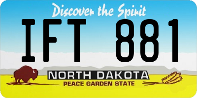 ND license plate IFT881