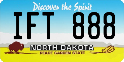 ND license plate IFT888