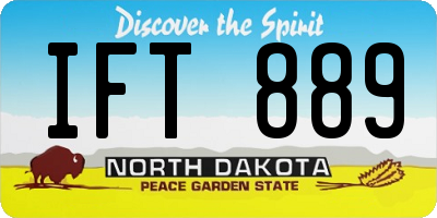 ND license plate IFT889