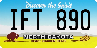 ND license plate IFT890