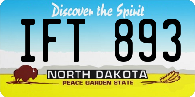 ND license plate IFT893