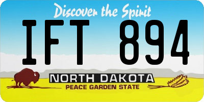 ND license plate IFT894