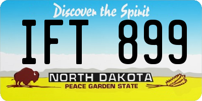 ND license plate IFT899