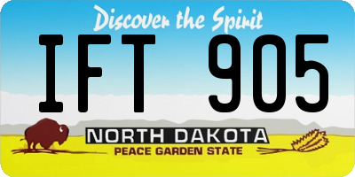ND license plate IFT905