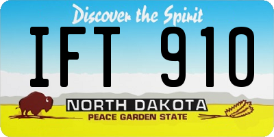 ND license plate IFT910