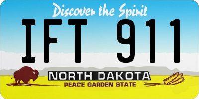 ND license plate IFT911