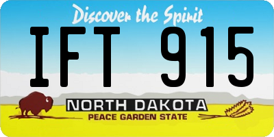 ND license plate IFT915