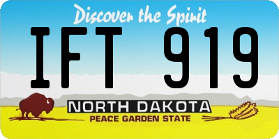 ND license plate IFT919