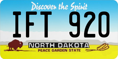ND license plate IFT920