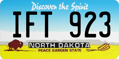 ND license plate IFT923