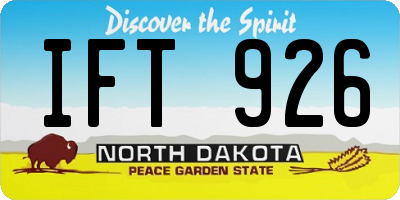 ND license plate IFT926