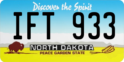 ND license plate IFT933
