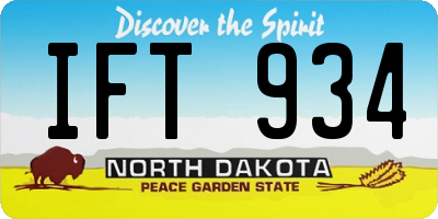 ND license plate IFT934