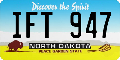 ND license plate IFT947