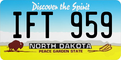 ND license plate IFT959