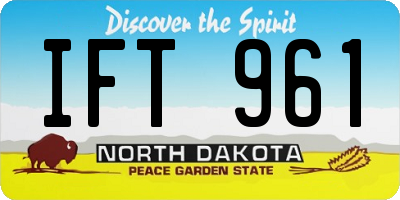 ND license plate IFT961