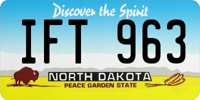 ND license plate IFT963