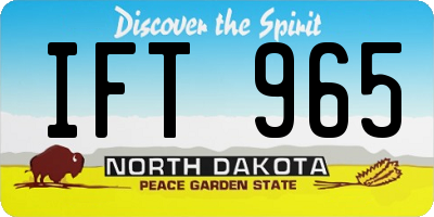 ND license plate IFT965