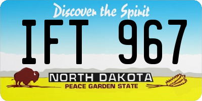 ND license plate IFT967