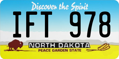 ND license plate IFT978
