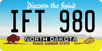 ND license plate IFT980