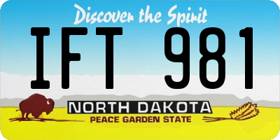 ND license plate IFT981