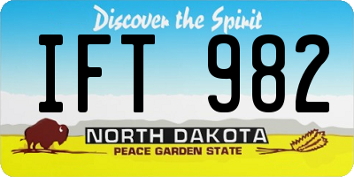 ND license plate IFT982