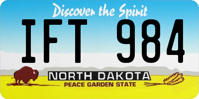 ND license plate IFT984