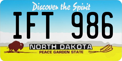 ND license plate IFT986