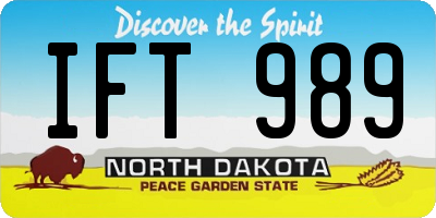 ND license plate IFT989