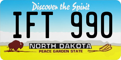 ND license plate IFT990