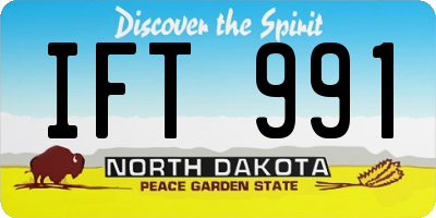 ND license plate IFT991