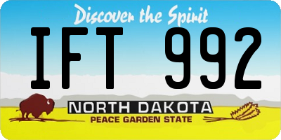 ND license plate IFT992
