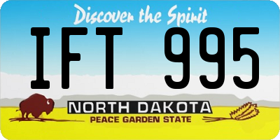 ND license plate IFT995