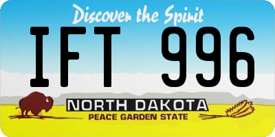 ND license plate IFT996