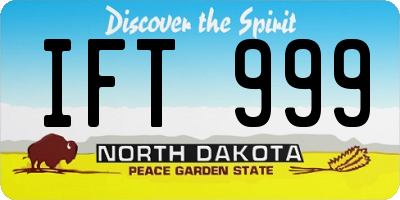 ND license plate IFT999
