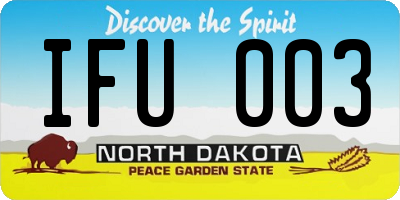 ND license plate IFU003