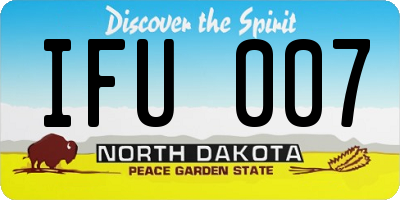 ND license plate IFU007