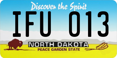 ND license plate IFU013