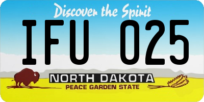 ND license plate IFU025