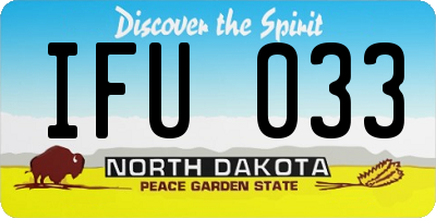 ND license plate IFU033