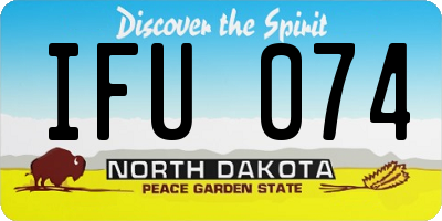ND license plate IFU074
