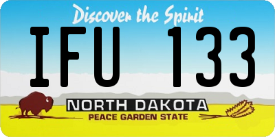 ND license plate IFU133