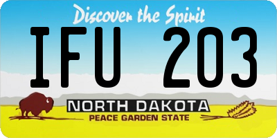 ND license plate IFU203